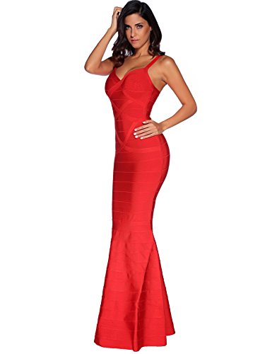 Meilun Women's Maxi Bandage Dress Fishtail Bodycon Formal Evening Dresses (Xl, Red) #TOP3