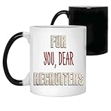 Humorous Gift Idea Funny Unicorn Job Recruiter Present - Gift Idea for Family, Friends, Son, Daughter - Humorous - Gray 11 Oz White Ceramic Color Changing Mug