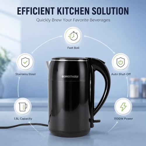 Tetera eléctrica acero inoxidable 1.8L 1500W miniatura 3