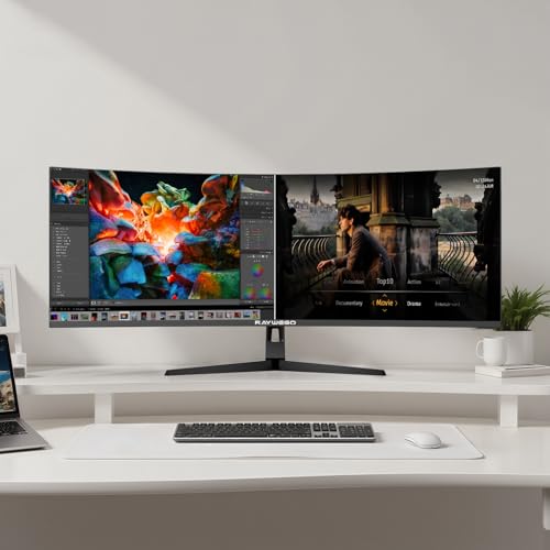 Image of Raywego 49 Inch 5K Curved Gaming Monitor, 5120x1440 DQHD Ultrawide Computer Monitor, 165Hz Refresh Rate, 1500R Curvature, HDR400, FreeSync & G-Sync Compatible, VESA Mount, Black