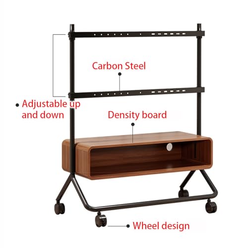 Soporte móvil para TV con ruedas, ajustable en altura miniatura 4