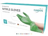 EUROPAPA® 100x Nitrilhandschuhe Einweghandschuhe Einmalhandschuhe Untersuchungshandschuhe Nitril Handschuhe puderfrei ohne Latex unsteril latexfrei disposible gloves (XS, Grün)