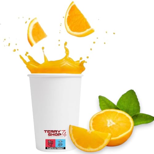 Terryshop74 Kit 100 bicchieri XXXL 250 ml in carta per bevande calde e fredde cappuccino the birra bibite (Bianco)