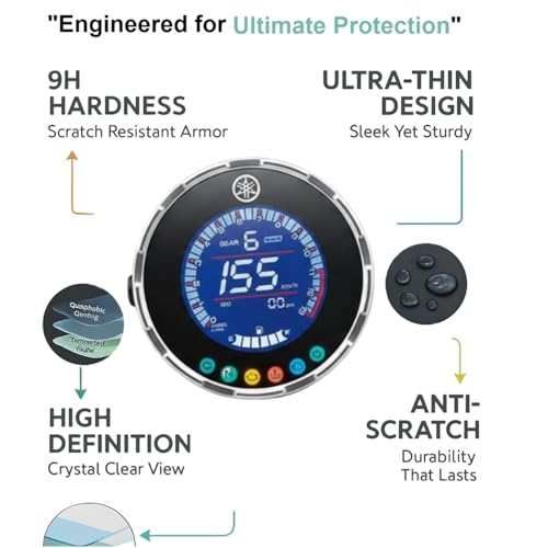 Image of Wisely Pack 2 - Screen Guard Compatible for YAMAHA XSR 155 (2025) Bike - TFT Display Digital Meter Protector - HD Clear, Full Cover - Easy Installation Kit - XSR155 Instrument Cluster Accessories