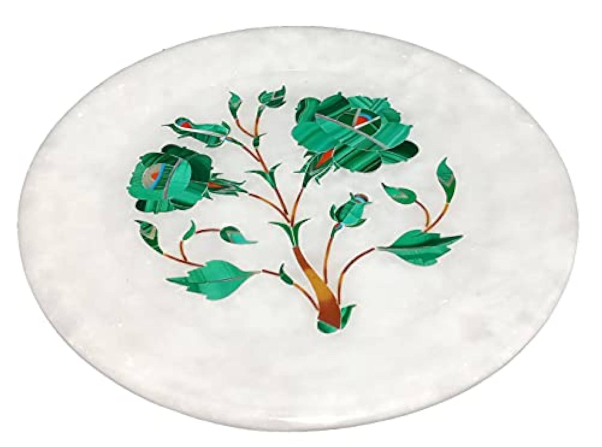 Handcrafted Marble Decorative Plate with Inlay Work for Home