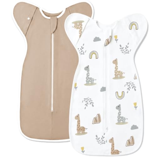 Image of ANYEDDE 2 Pack Swaddle Sleep Sack for Newborns, Arms Up Swaddles 3-6 Months
