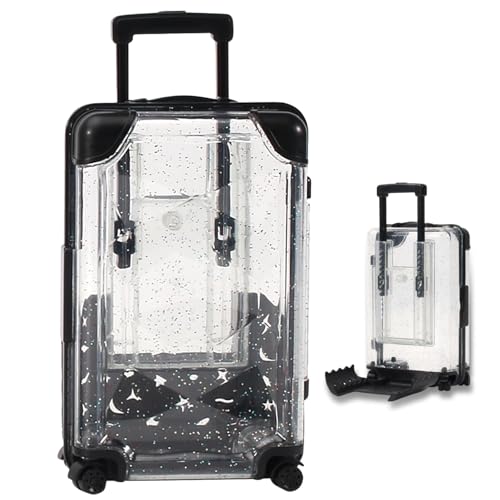 Sacolin Mini estuche de viaje de almacenamiento, tapa de diamante perla blanca, soporte y organizador para teléfono, asa y ruedas negras, regalo ideal para bodas y vacaciones