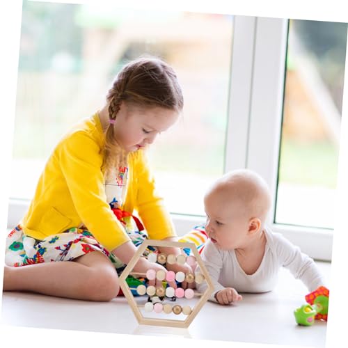 TOYANDONA 1 Peça Enfeites De Madeira Ábaco Ornamento Criança Ábaco De Madeira Criativo Ábaco Hexágon