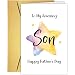 Supoeguk Sweet Star Father's Day Card for Son, Cute Fathers Day Card from Mom Dad, Happy Father's Day to My Amazing Son