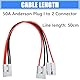 Shengbowi Batterieanschluss Kabel Batterielade-Verlängerungs-Splitterkabel, Anderson Y Parallel Combiner-Kabel, 10 AWG 50 A 1 auf 2 Splitter-Schnellverbindungs-Trennstecker