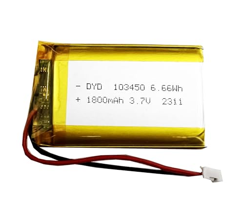 DCH 103450 Lipo Battery with JST Connector for Household Appliances 3.7v 1800mAh