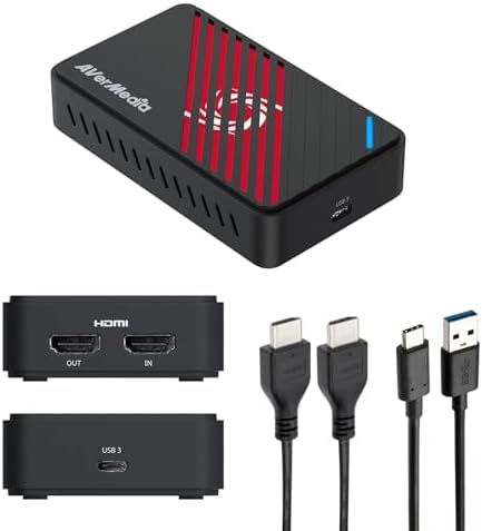 AVerMedia 4K HDMI Capture Card, USB Game Capture Card for Streaming and Recording with True Low Latency on PS5/Pro, Xbox, Switch 2, PC on Twitch, OBS, for Win11, Mac-GC553Pro Live Gamer Ultra S Black