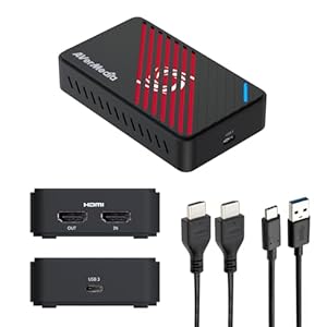 AVerMedia 4K HDMI Capture Card, USB Game Capture Card for Streaming and Recording with True Low Latency on PS5/Pro, Xbox, Switch 2, PC on Twitch, OBS, for Win11, Mac-GC553Pro Live Gamer Ultra S Black