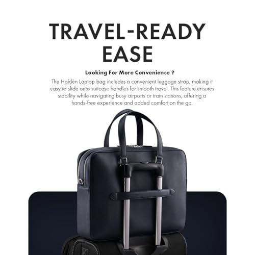 Image of HALDEN Harrington Double Zipper - Vegan Saffiano Leather Laptop Bag