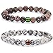 Gleamart 2 pulseras de cuentas de piedra de 8 mm con un cambio de color que cambia de estado de ánimo, pulseras de poder curativo para hombres y mujeres