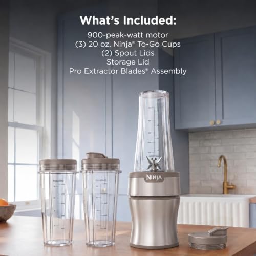 Ninja Nutri-Plus Personal Blender, 900PW, (3) 20oz Cups, Taupe, BN301BRBRN by Ninja - Used condition - Image 7