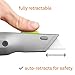 Metal-Handle Utility Knife, Finger Friendly Ceramic Blade, Auto Retracts for Safety, Heavy Metal Handle, Comfortable Grip, Stores Extra Blade, Ambidextrous, Easy Blade Change