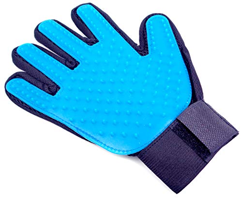 Pet Hair Remover Glove, Grooming Brush Deshedding Glove, Dog Pet Massage Mitt Blue,Right Hand Glove