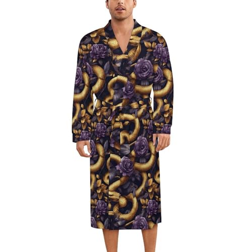 Robe de nuit en soie avec imprimé serpent doré chic et élégant