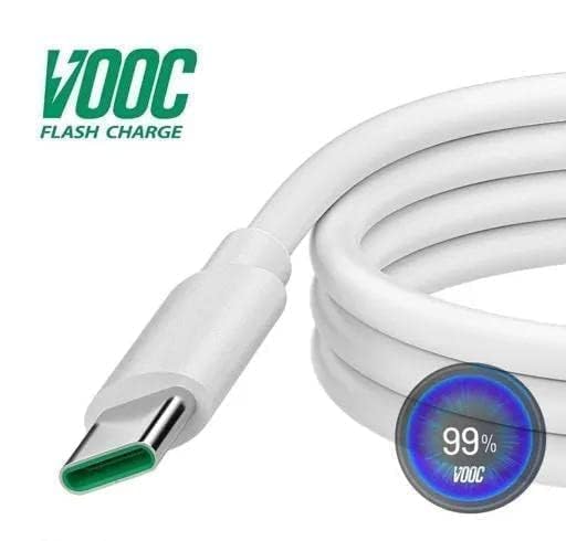 Image of Original SuperVOOC USB A to Type C Charging & Data Cable Compatible with Oppo F19 Pro+, F21 Pro, Reno 6, 7, 8,A74, A96, 7,7T,7 Pro,7T Pro,8,8T,9,9R,9RT,10R (3+3 Month Warranty) (OPO-CBL)