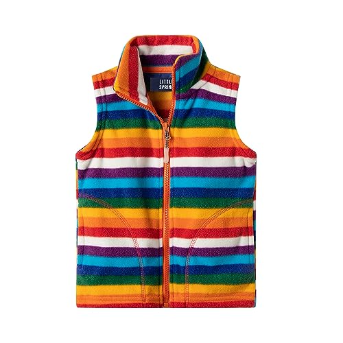 Image of LittleSpring Boys Girls Fleece Vest Sleeveless Jacket Full-Zip Fall Winter Warm Outerwear