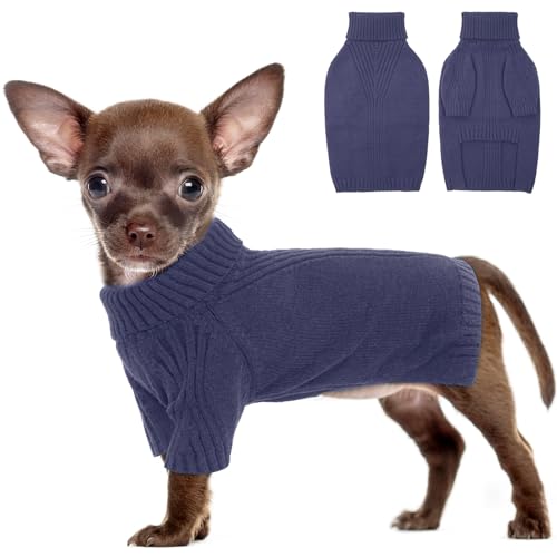 IECOii Hundepullover,Sweater für Hunde,Hundepullover für Kleine Mittelgroße große Hunde,Warmer Rollkragen Hunde Pullover,Winter Hundebekleidung for Katzen,Chihuahua,Französische Bulldogge,Labrador