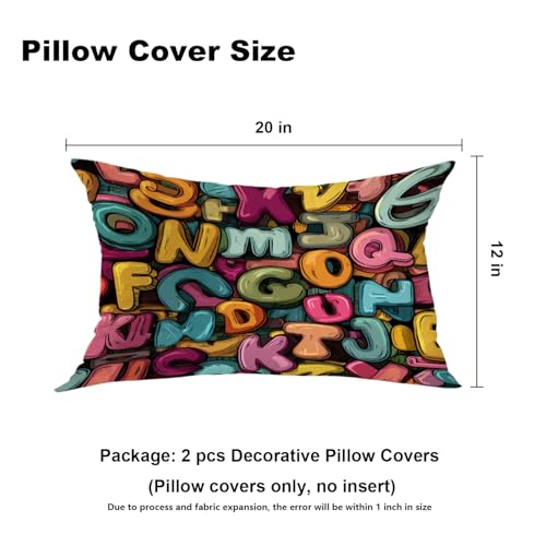 Housses de coussin alphabet avec fermeture éclair invisible 2 pièces - 6