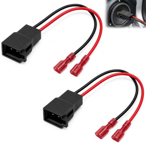 2PCS Câble Haut Parleur Voiture Câbles Adaptateur Faisceau Cosse Connecteurs Fiche Parleur de Voiture Câble Enceinte Connecteur DIN Universel Compatible...