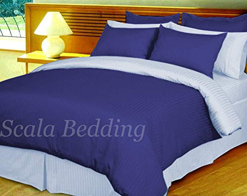 Juego de funda de edredón de algodón egipcio para renovar tu cama doble en tonos azul