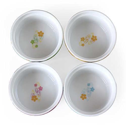 Cinf Porcelain 6 Oz Ramekins Baking Cup Bowls Dishes, Set Of 4,Souffle Cups Dishes, Creme Brulee, Custard Cups,Desserts,Oven,Microwave,Freezer And Dishwasher Safe #TOP1