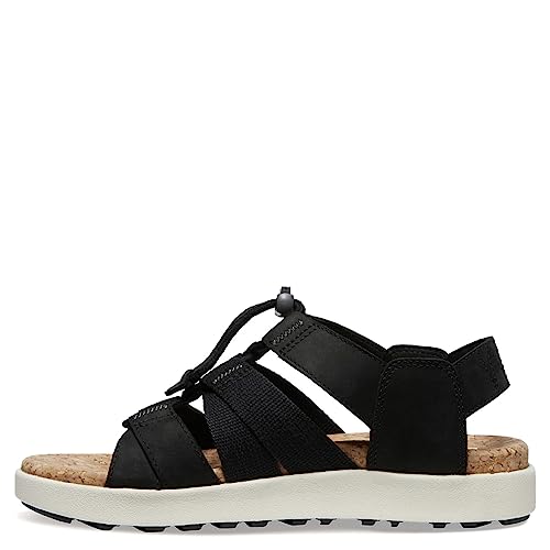 KEEN Women's Elle Mixed Strap Comfortable Casual Platform Sandals, Black/Birch, 11 Medium US