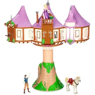 Disney Store Action Toys Rapunzel Tower Playset - 19-Piece Tangled Play Set with Rapunzel, Flynn & More Princess Toys- Includes Tower Apartment, Sculpted Figures & Art Accessories