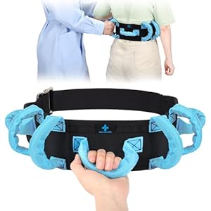 Gait Belt Transfer Belts with Handles for Lifting Seniors, Safety Gate Belt with Metal Buckle Nursing Safety Patient Assist for Elderly, Disabled, Physical Therapy, Caregivers（Blue）
