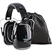 HearTek Earmuffs Hearing Protection with Travel Bag - Noise Canceling Ear Hearing Protection Defenders for Kids, Adults, Women, Children - Adjustable Protector Reduction Ear Muffs for Shooting - Black