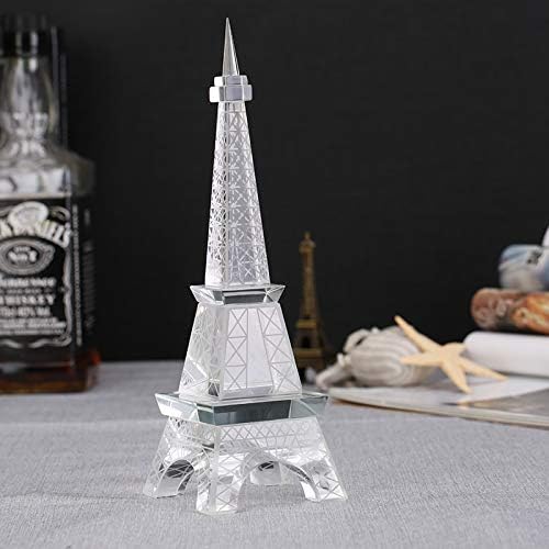Miniatura 8 de Mylifestyle Torre Eiffel de cristal para cumpleaños, Navidad, día de San Valentín, graduación (no incluye base LED), 7.1 pulgadas