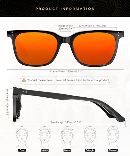 KALIYADI Sunglasses for Small Face Square Polarized Sunglasses UV400 - image 5