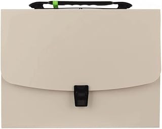 File Folders Portable 13 Pockets A4 Size Expanding Folder Paper Document Storage Bag Office Student School Folder(White)