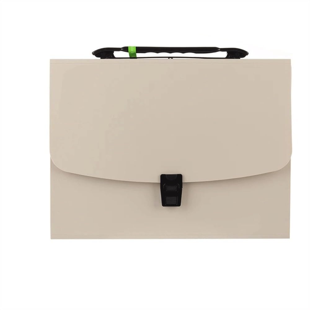 Cartelle Cartella espandibile Portatile in Formato A4 con 13 Tasche, Borsa for Documenti in Carta, Ufficio, Scuola, Studenti per l'archiviazione e l'organizzazione Quotidiana(Bianco)