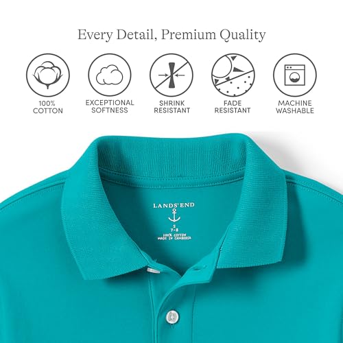 Image of Lands' End School Uniform Kids Short Sleeve Interlock Polo Shirt