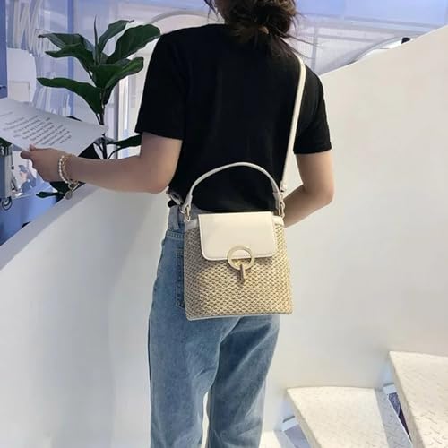 Women Crossbody Bag Medium Straw Beach Shoulder Bag Stylish Woven Bags Travel Handbags Straw Woven Beach Bag3
