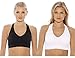 SB20027 - 2 - XX - 1XJustIntimates2PackRacerbackSportsBra, Black, White, 1XPlus