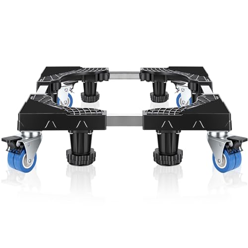 Image of AILAHLOE Mobile Mini Fridge Stand with 4 Locking Swivel Wheels Universal Adjustable Appliance Mover Cart Base for Portable Washer Refrigerator Dehumidifier AC Furniture Dolly 16-26in W 340LBS Capacity