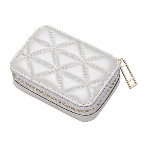 Custodia per rossetto con specchio per borsa Borsa portatile resistente porta per il trucco da viaggio per le donne regalo di grigio