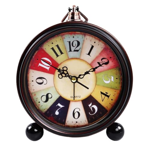 Momgla オシャレな 目覚まし時計 電池式 テーブル 寝室 ベッドサイド リビングルーム ギフトクロック 小型 サイレント デスククロック ナイトライト 音無し アラーム 目覚まし時計 アナログ 静音 ムーブメント インテリア 置き時計 クラシック ベ