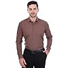 Sparrow Outfit Men’s Cotton Blend Regular Fit Shirt | Casual Wear Formal Shirts for Men and Boys | Spread Collar Long Sleeve Button Down Shirt for Office Parties Special Occasions (Nutty Brown)