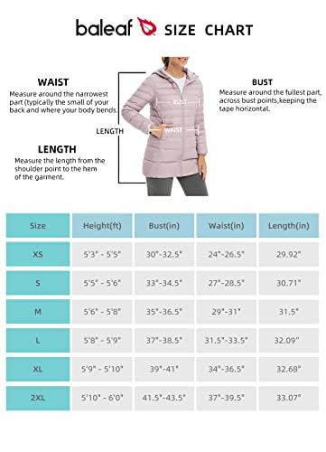Baleaf Women's Ultralight Down Jacket Long Packable Hooded Puffer Coat Warm For Winter Light Purple Size Xl #TOP5