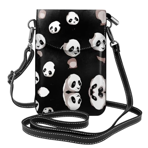 Sacoche téléphone portable bandoulière cuir panda pochette marche et shopping