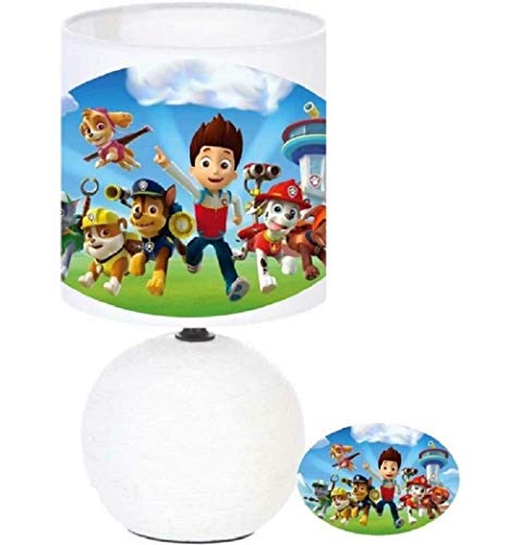 Lampe de chevet PAT PATROUILLE ET SES AMIS création artisanale - Personnalisé avec le prénom de l'enfant N° 1 [Classe énergétique A++] produit Français