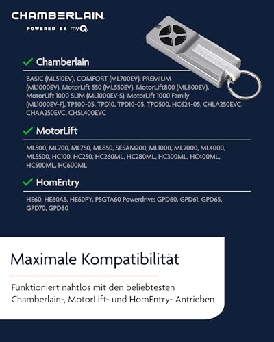 Chamberlain TX4RUNI Universalhandsender - 4-Kanal Handsender für Garagen- & Außentorantriebe - 433...