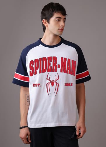 Image of Free Authority Official Marvel Spider-Man Brand New Day Graphic Printed Men's Oversized Fit T-Shirt | Pure Cotton Crew Neck Half Sleeve Casual Summer Tee